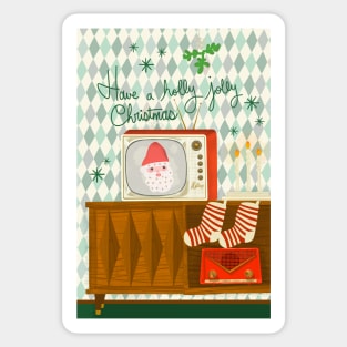 Have a Holly Jolly Retro Christmas Sticker